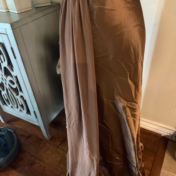 J. Crew Brown Evening Gown One Shoulder - Picture 3 of 5